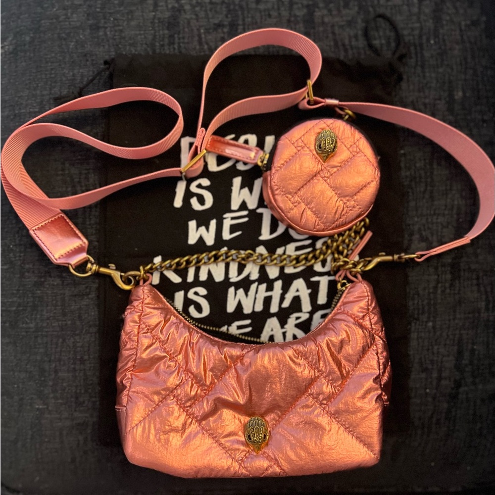 Kurt Geiger London Metallic Small Multi Crossbody Handbag. Color: Pale Pink